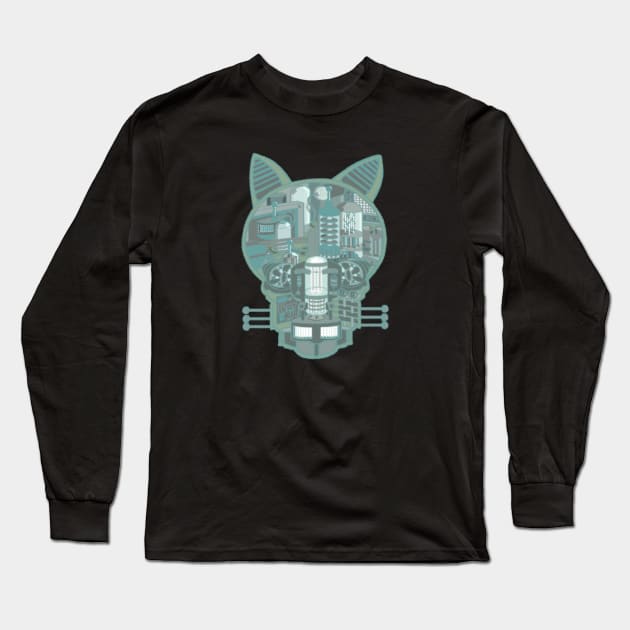 ROBOTIC CAT Long Sleeve T-Shirt by WinstonsSpaceJunk